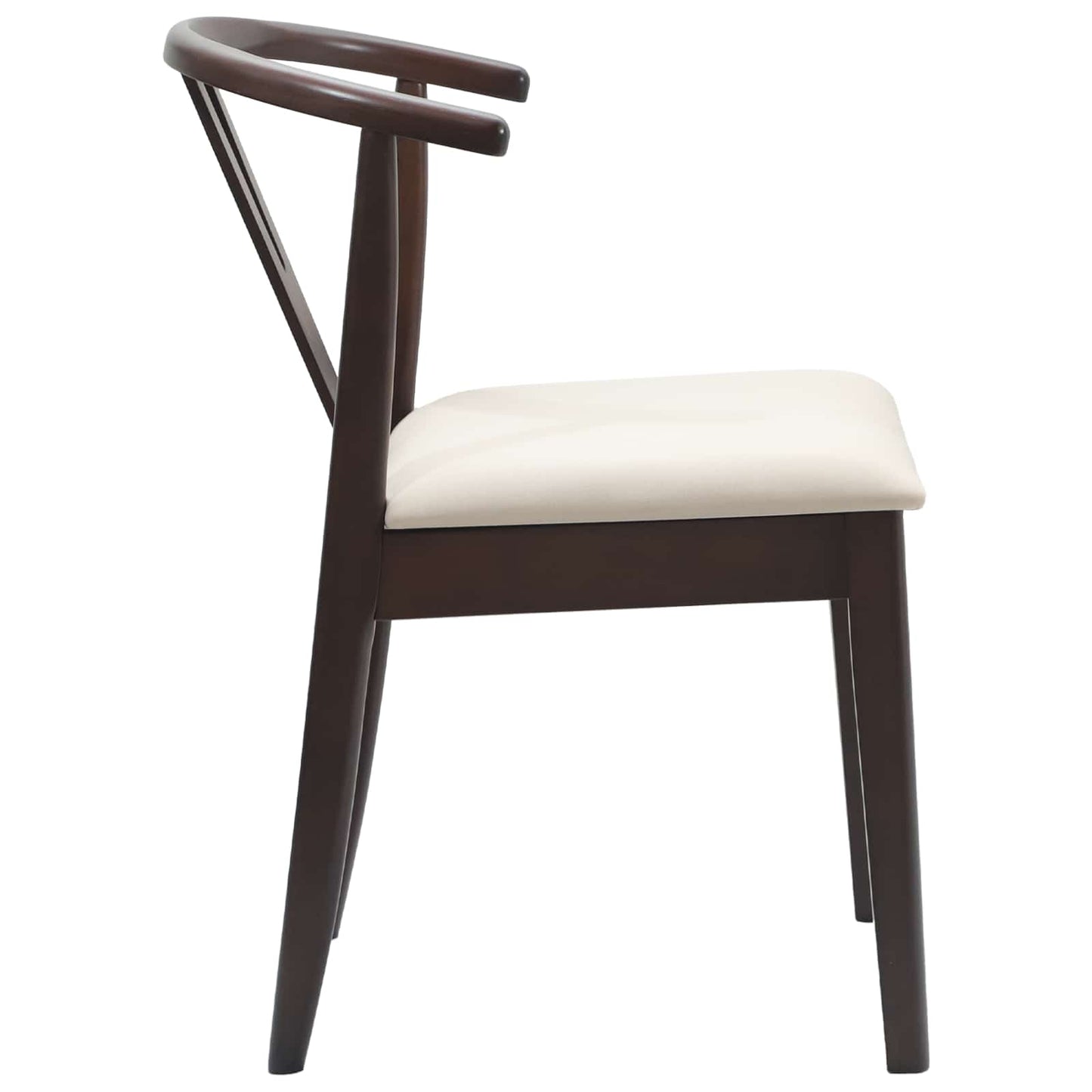 vidaXL Dining Chair 2 pcs Light Brown and Light Solid Rubber Wood