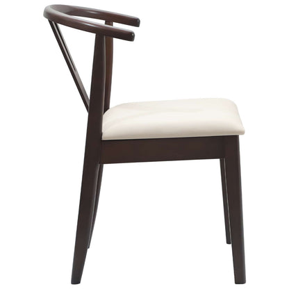 vidaXL Dining Chair 2 pcs Light Brown and Light Solid Rubber Wood