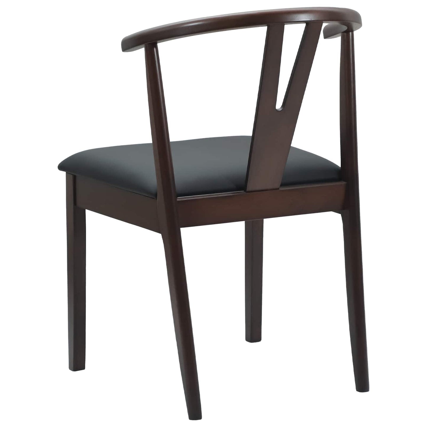 vidaXL Dining Chair 2 pcs Light Brown and Black Solid Rubber Wood