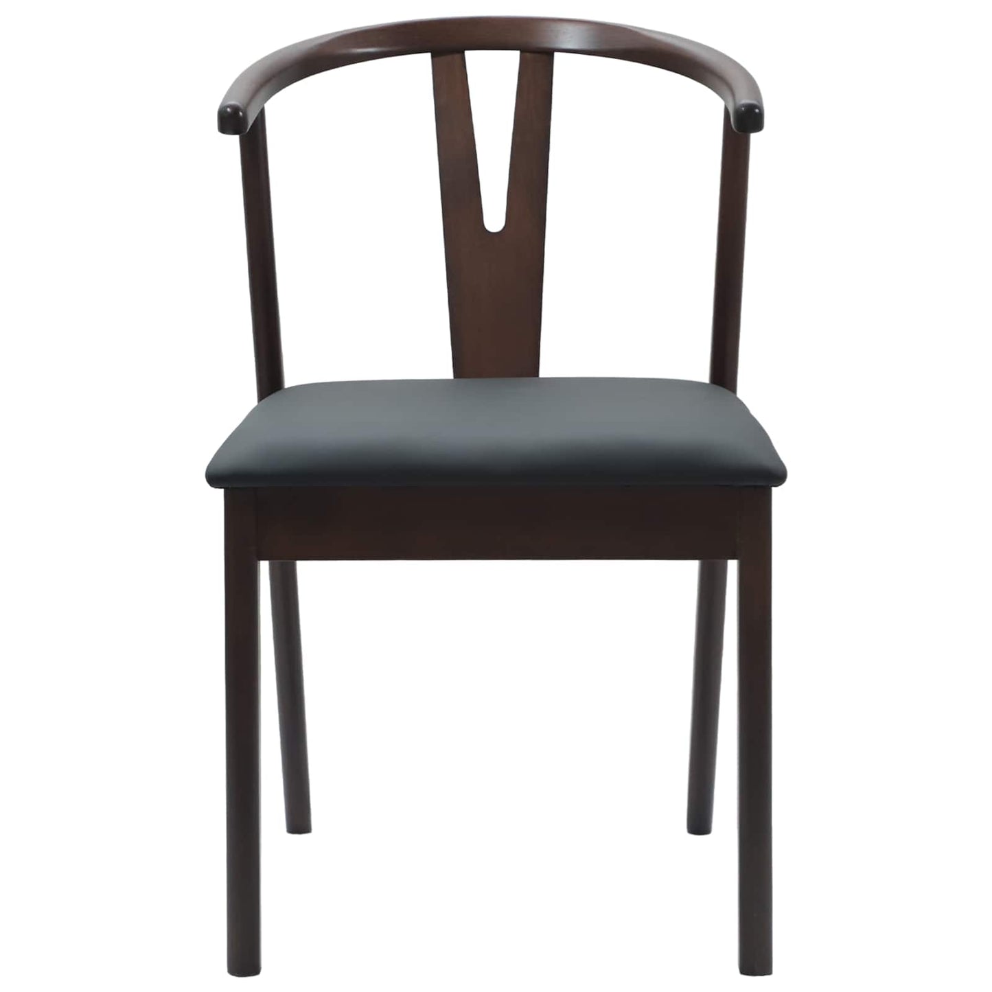 vidaXL Dining Chair 2 pcs Light Brown and Black Solid Rubber Wood