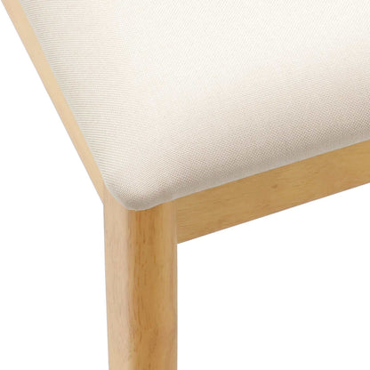 vidaXL Dining Chair 2 pcs Natural and Light Solid Rubber Wood
