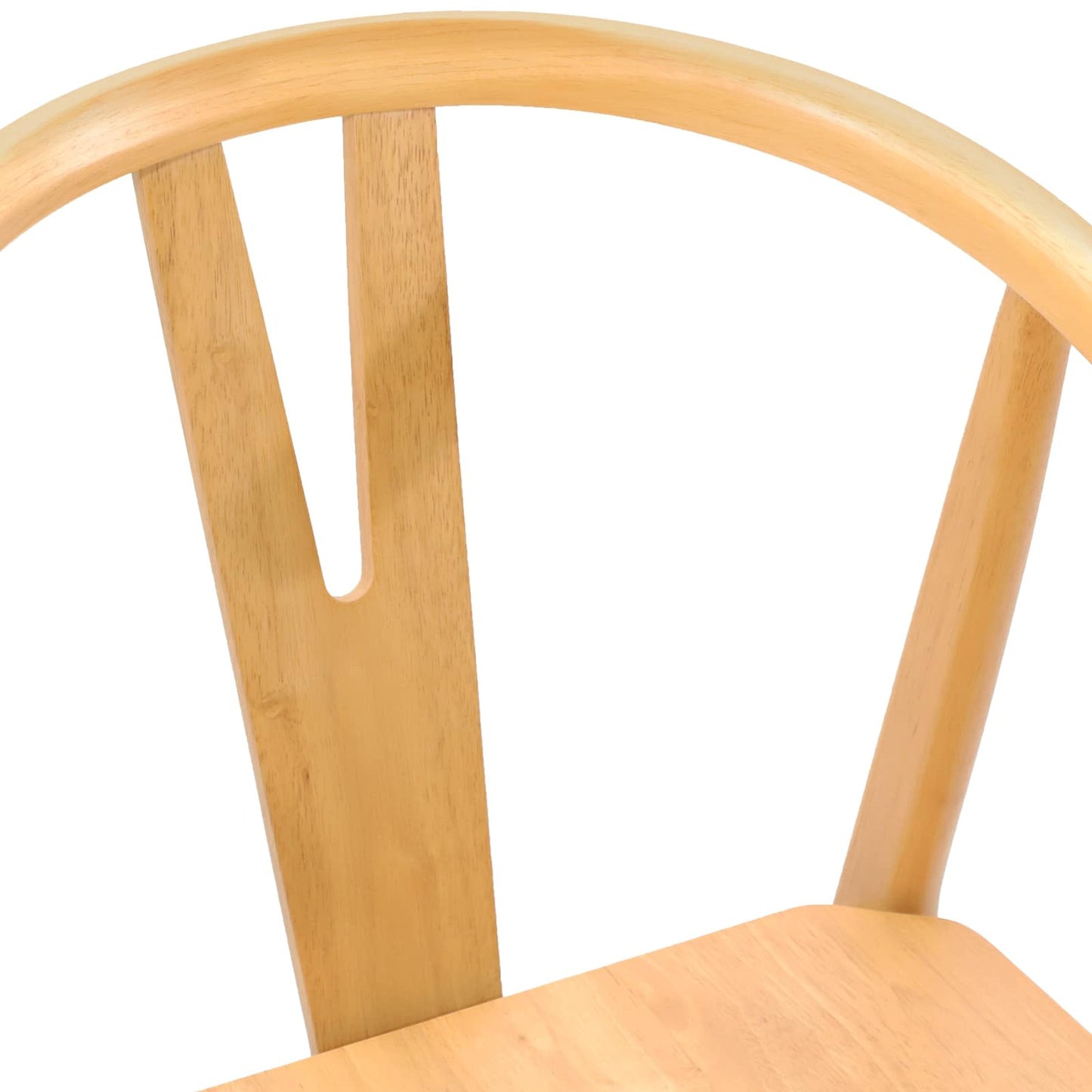 vidaXL Dining Chair 2 pcs Natural Solid Rubber Wood