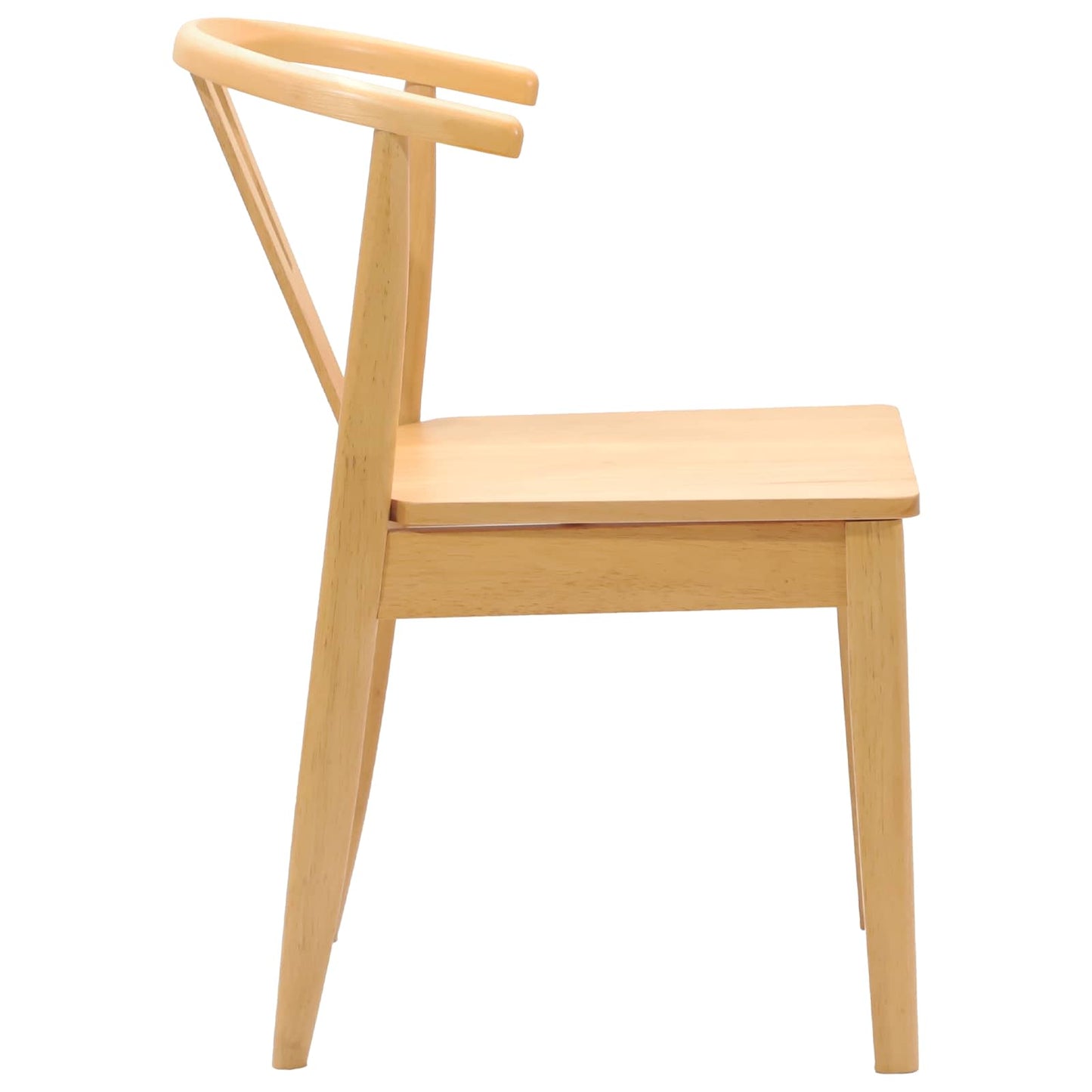 vidaXL Dining Chair 2 pcs Natural Solid Rubber Wood