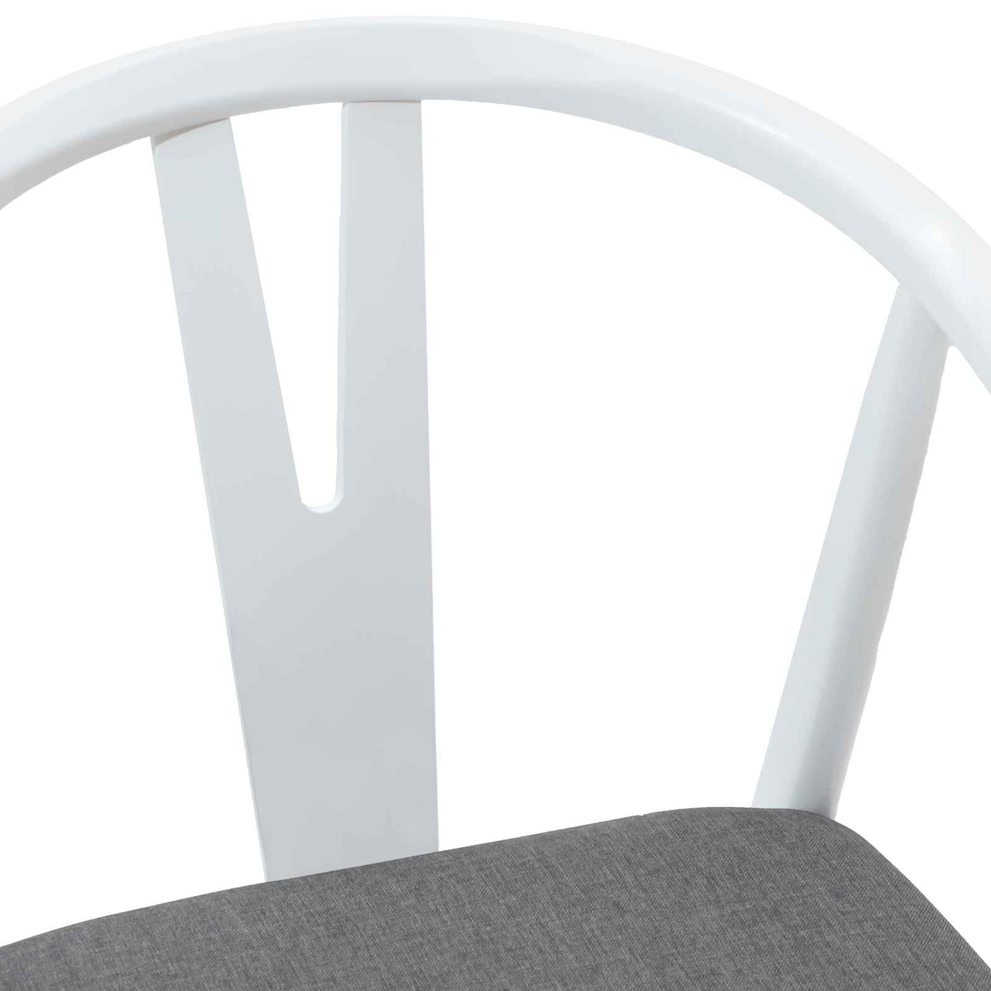 vidaXL Dining Chair 2 pcs White and Grey Solid Rubber Wood