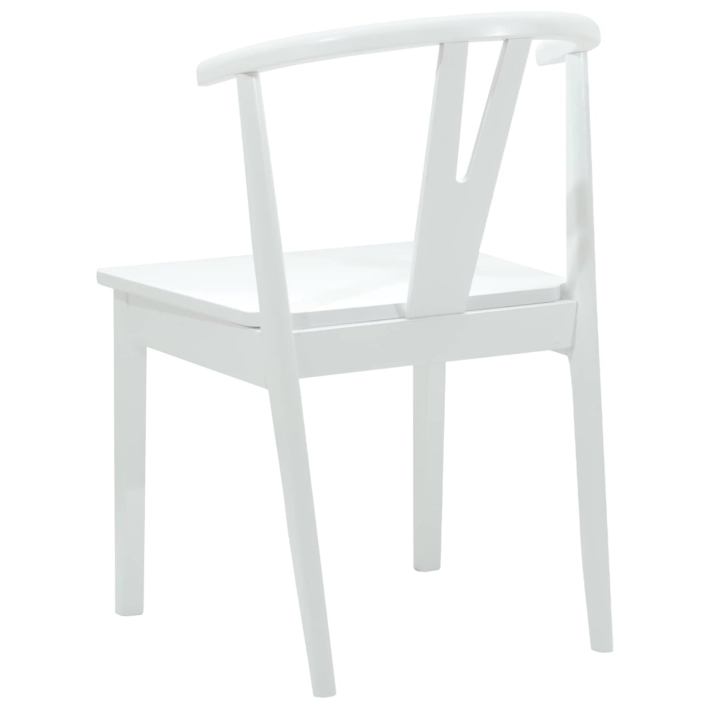 vidaXL Dining Chair 2 pcs White and White Solid Rubber Wood