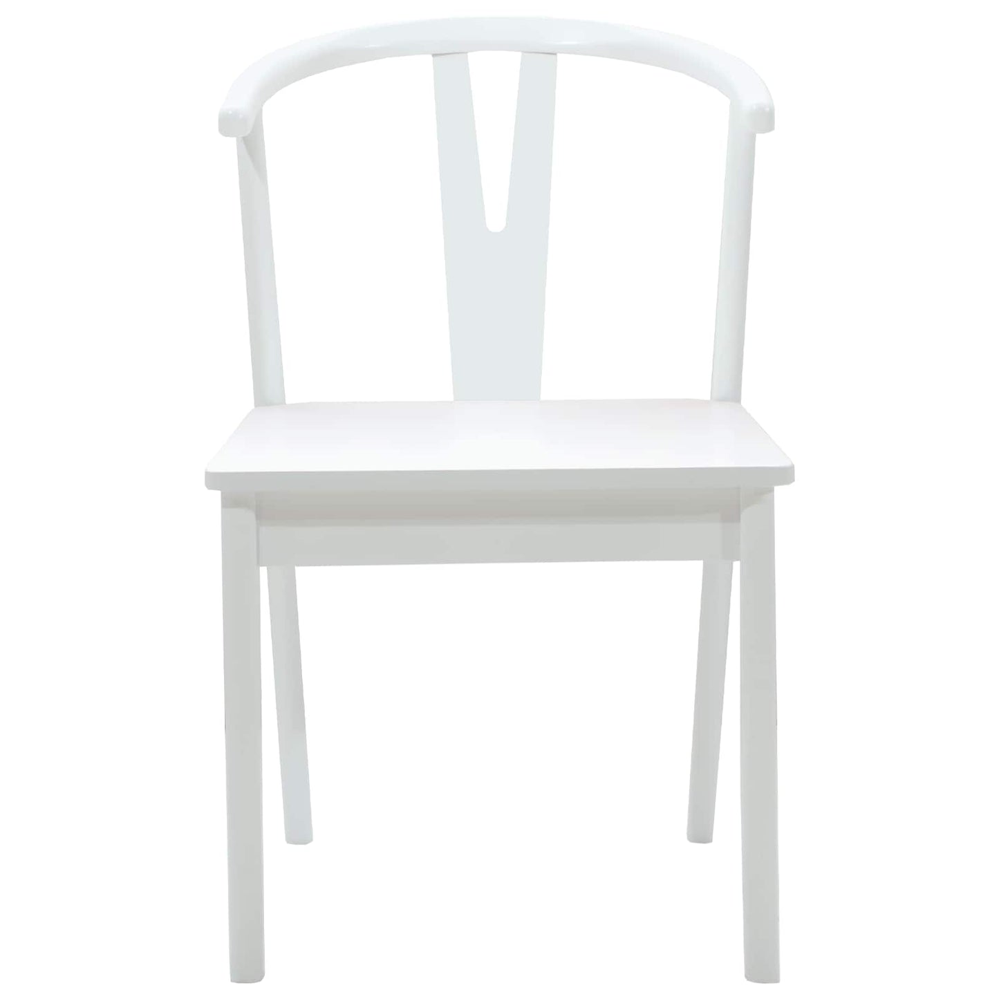 vidaXL Dining Chair 2 pcs White and White Solid Rubber Wood