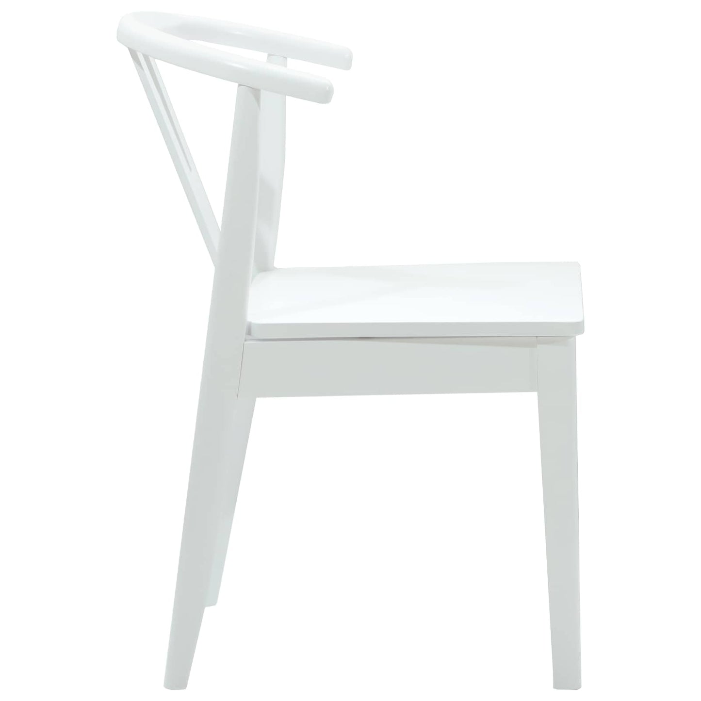 vidaXL Dining Chair 2 pcs White and White Solid Rubber Wood