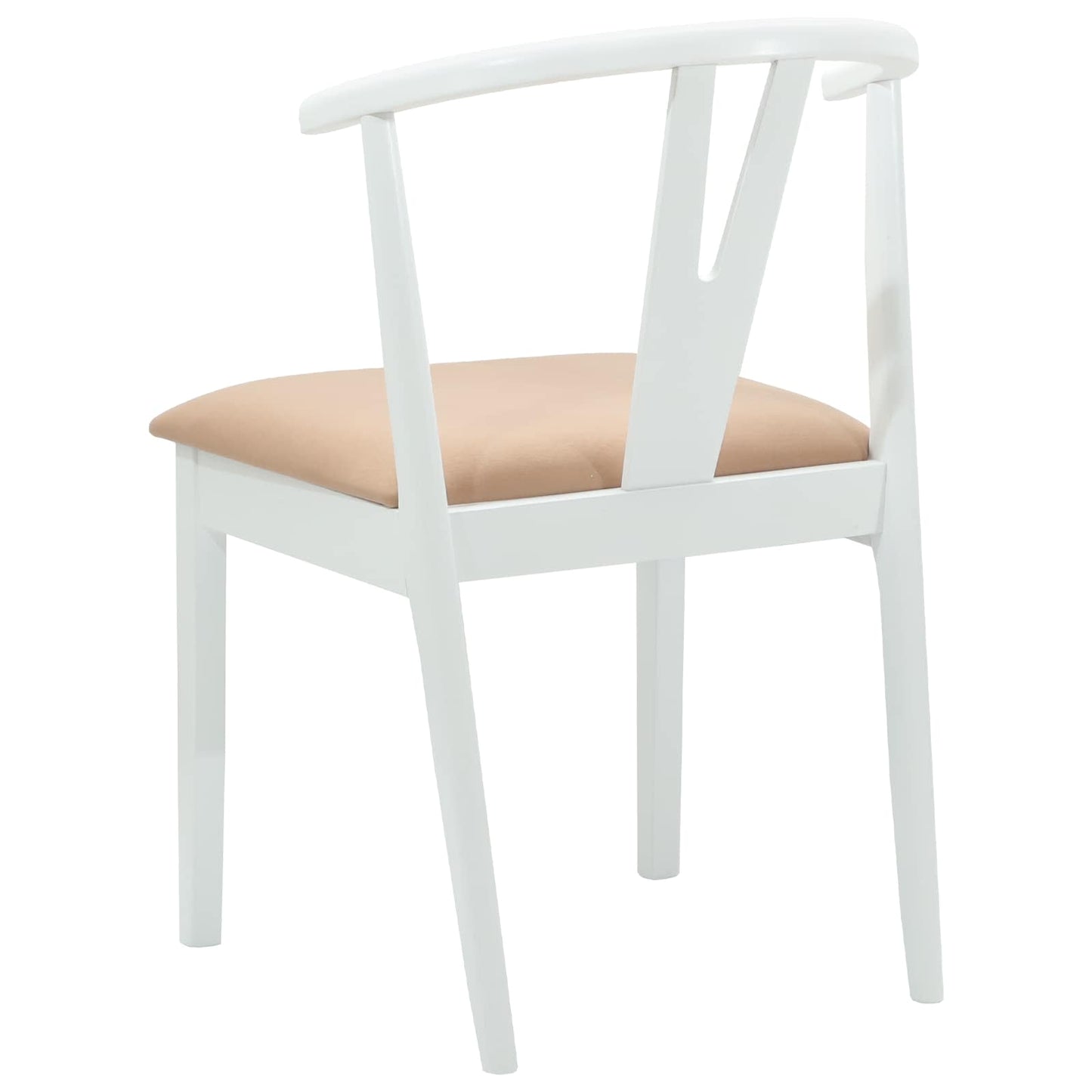 vidaXL Dining Chair 2 pcs White and Brown Solid Rubber Wood
