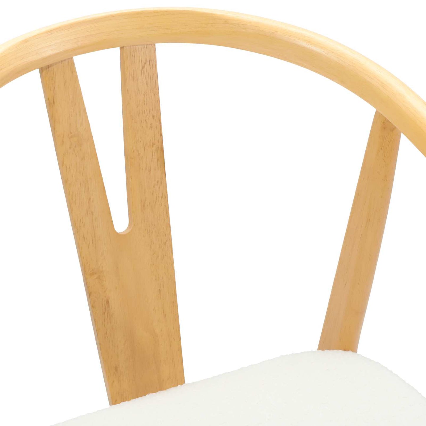vidaXL Dining Chair 2 pcs Natural and Light Solid Rubber Wood