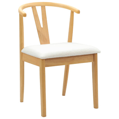vidaXL Dining Chair 2 pcs Natural and Light Solid Rubber Wood