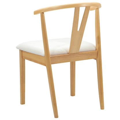 vidaXL Dining Chair 2 pcs Natural and Light Solid Rubber Wood