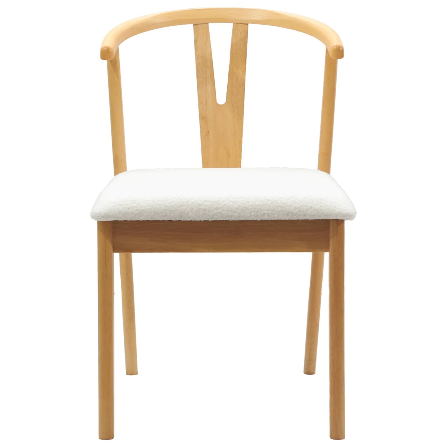 vidaXL Dining Chair 2 pcs Natural and Light Solid Rubber Wood
