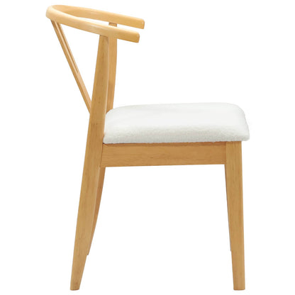vidaXL Dining Chair 2 pcs Natural and Light Solid Rubber Wood