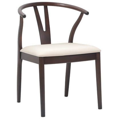 vidaXL Dining Chair 2 pcs Light Brown and Light Solid Rubber Wood