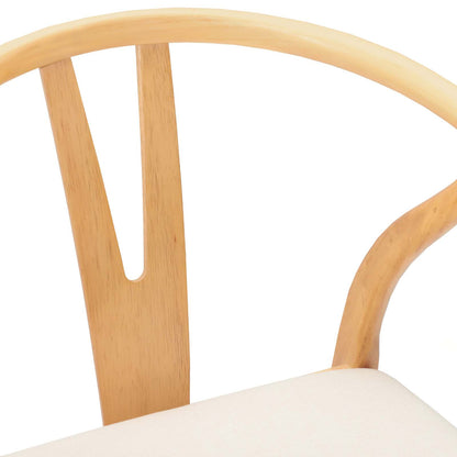 vidaXL Dining Chair 2 pcs Natural and Light Solid Rubber Wood