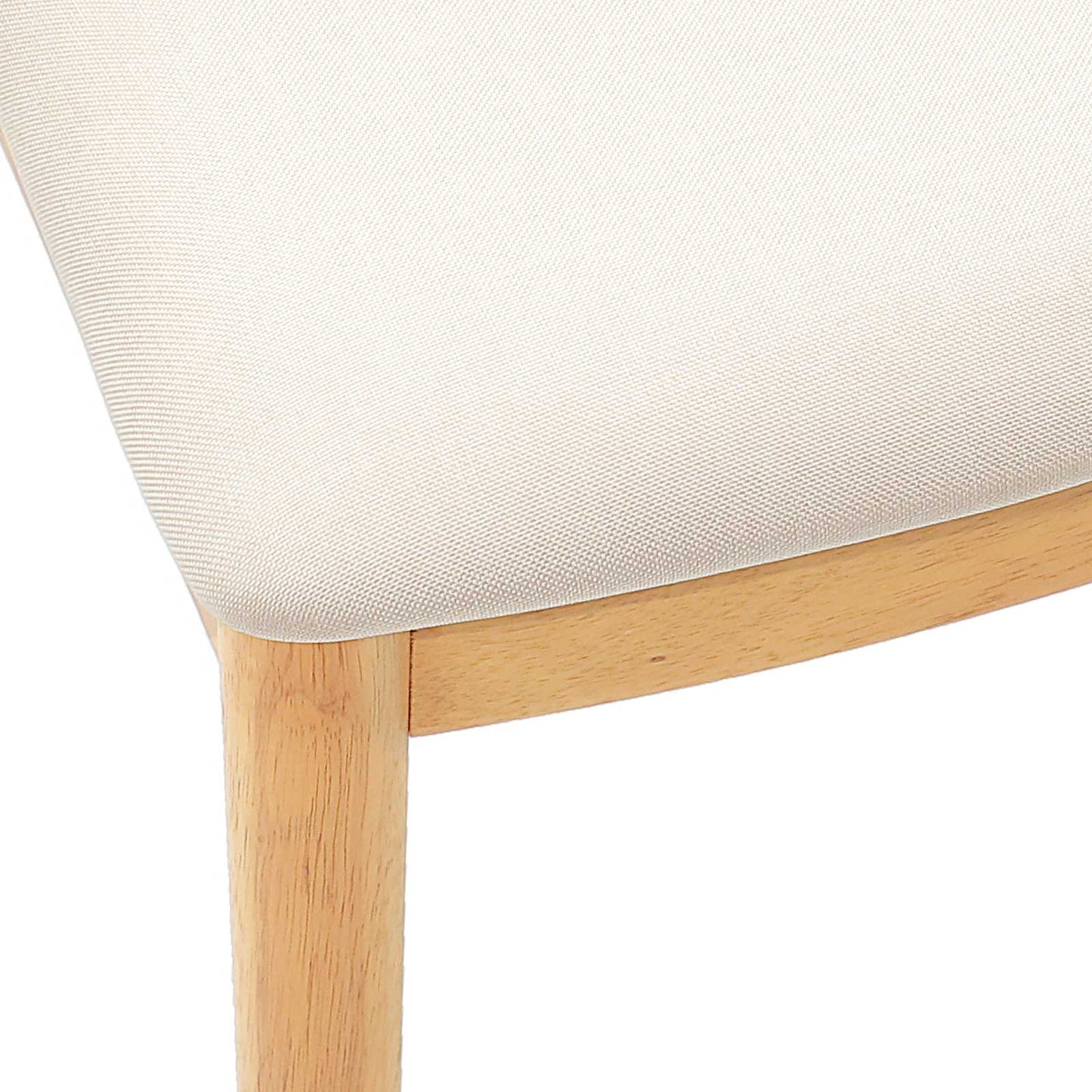 vidaXL Dining Chair 2 pcs Natural and Light Solid Rubber Wood