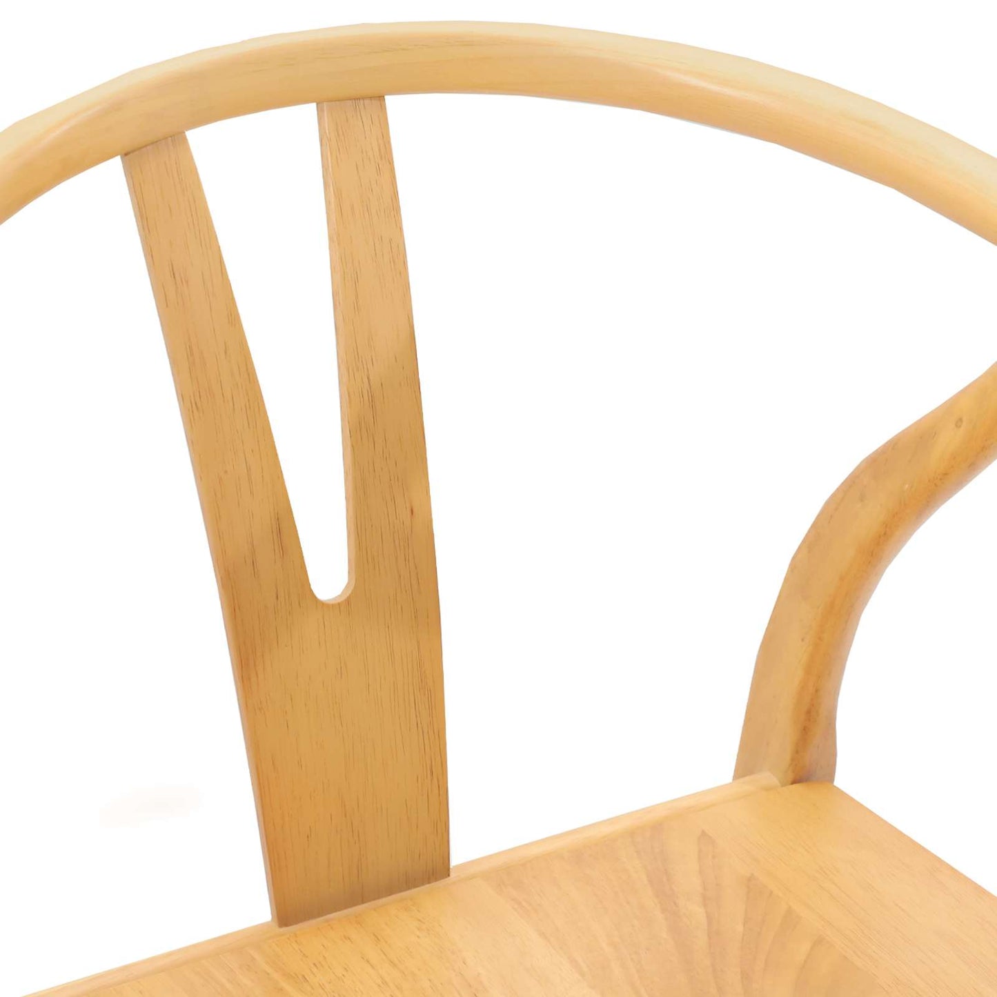 vidaXL Dining Chair 2 pcs Natural Solid Rubber Wood