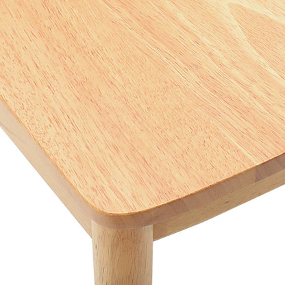 vidaXL Dining Chair 2 pcs Natural Solid Rubber Wood