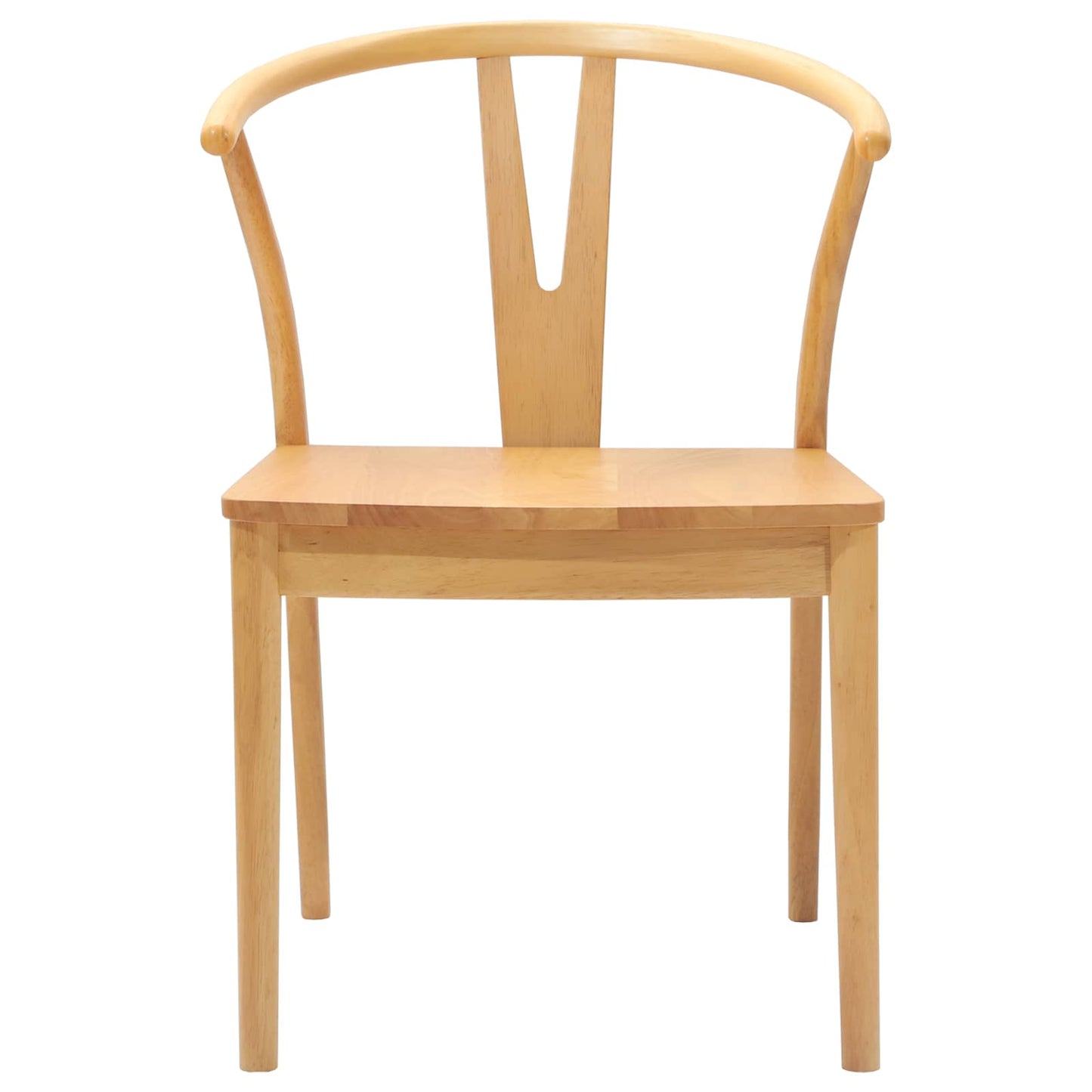 vidaXL Dining Chair 2 pcs Natural Solid Rubber Wood