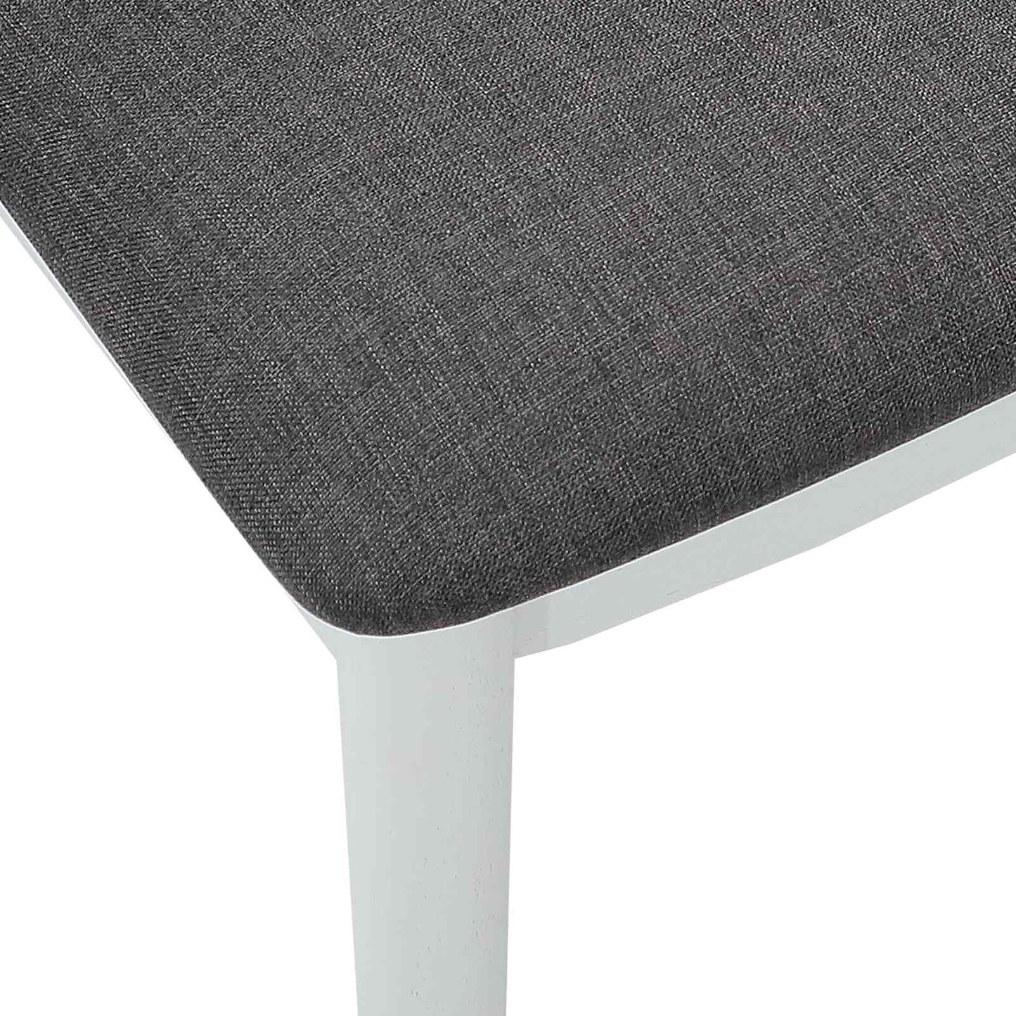 vidaXL Dining Chair 2 pcs White and Grey Solid Rubber Wood