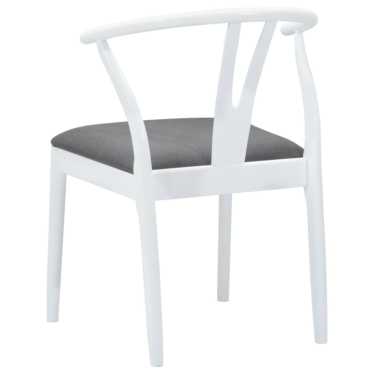 vidaXL Dining Chair 2 pcs White and Grey Solid Rubber Wood