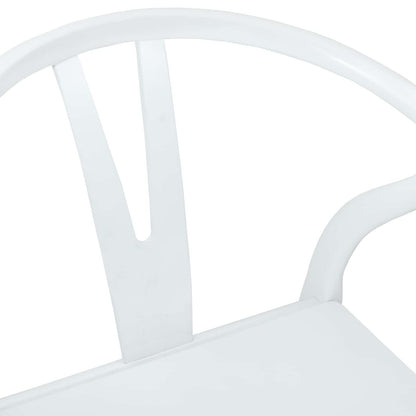 vidaXL Dining Chair 2 pcs White and White Solid Rubber Wood