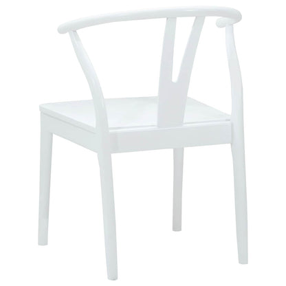 vidaXL Dining Chair 2 pcs White and White Solid Rubber Wood