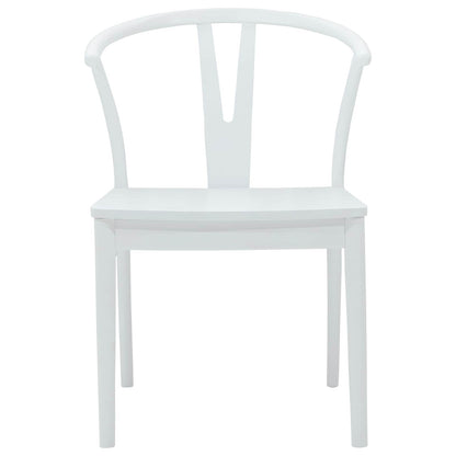 vidaXL Dining Chair 2 pcs White and White Solid Rubber Wood