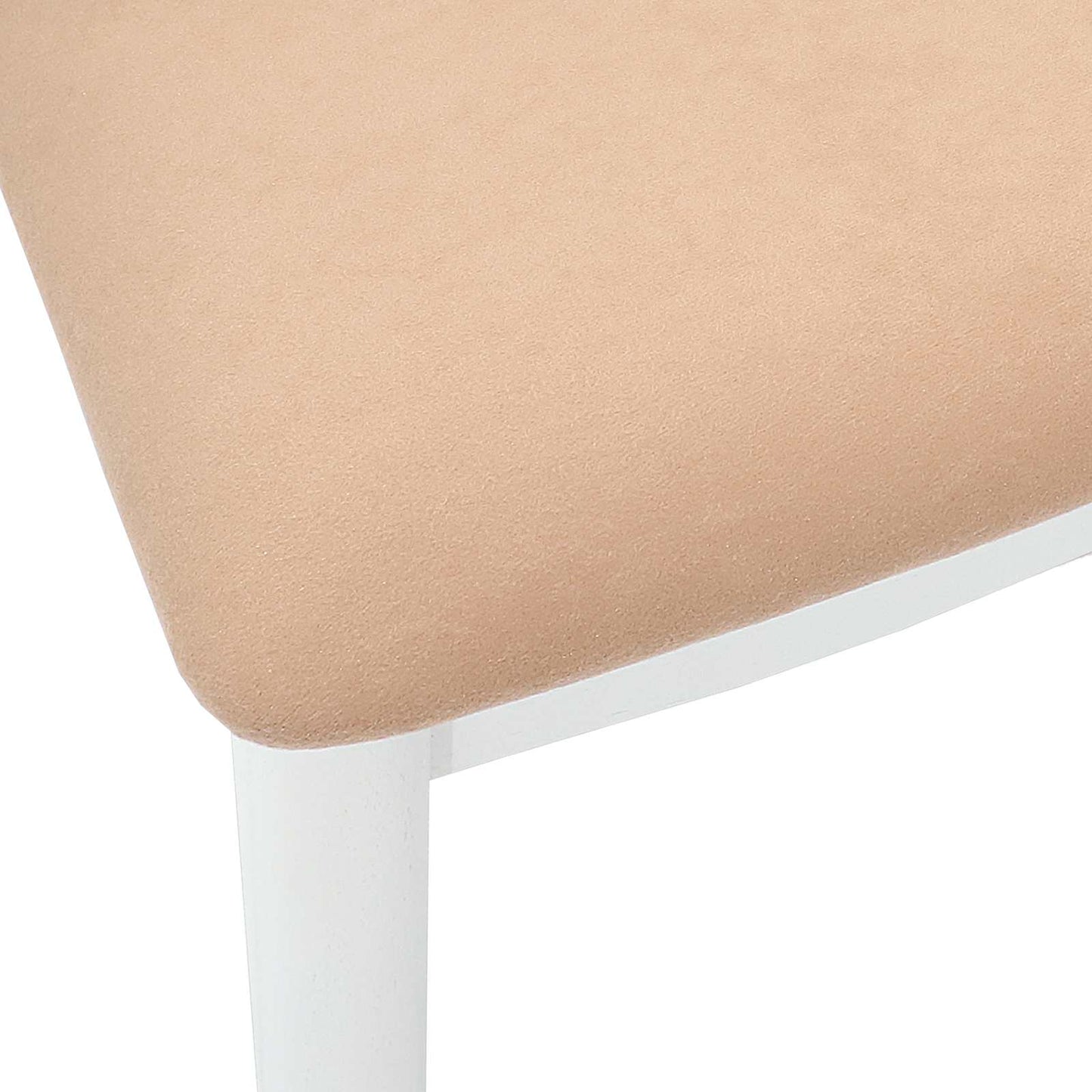 vidaXL Dining Chair 2 pcs White and Brown Solid Rubber Wood