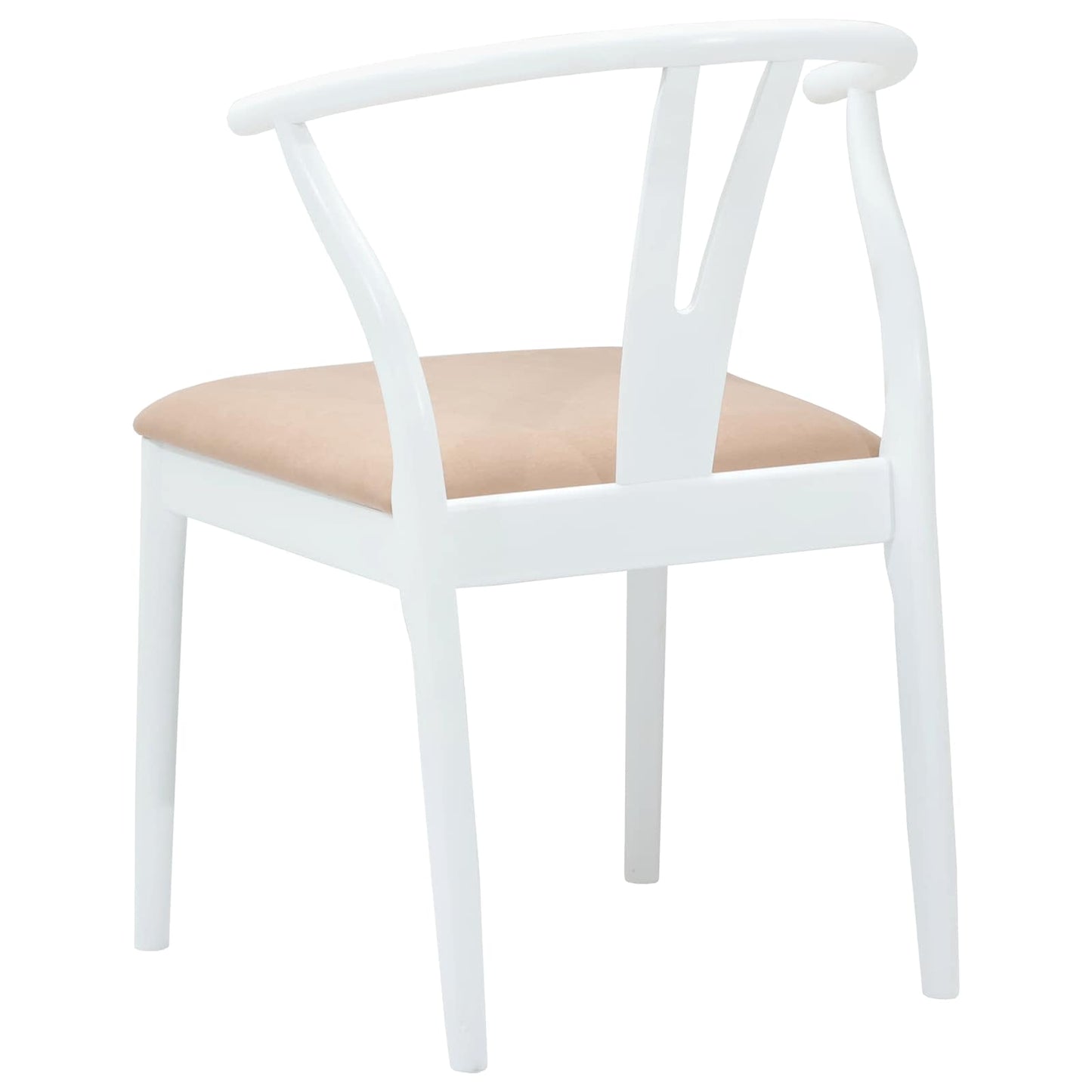 vidaXL Dining Chair 2 pcs White and Brown Solid Rubber Wood