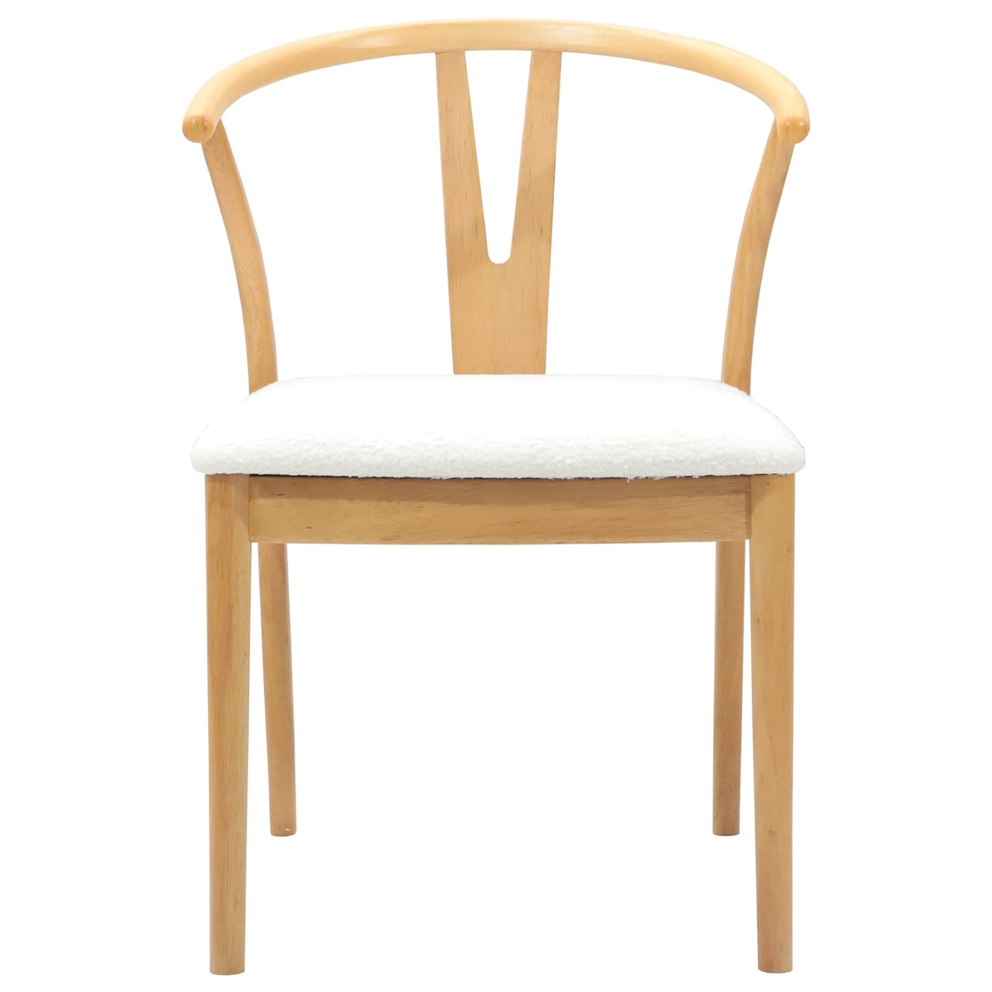 vidaXL Dining Chair 2 pcs Natural and Light Solid Rubber Wood