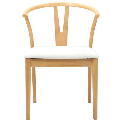vidaXL Dining Chair 2 pcs Natural and Light Solid Rubber Wood