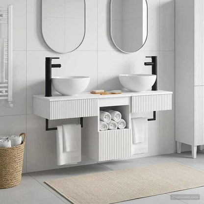 vidaXL Bathroom Furniture Set 3 pcs White Engineered Wood