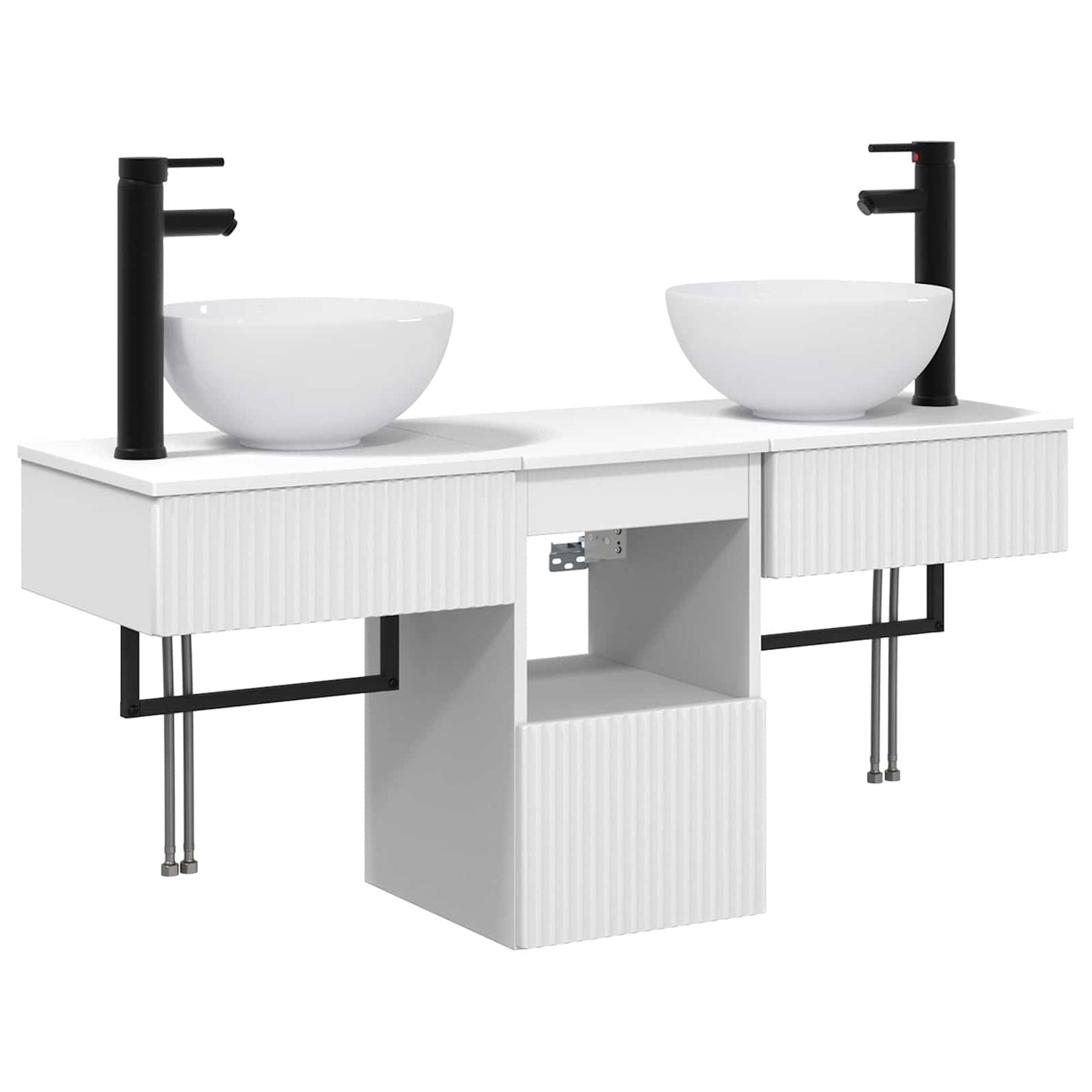 vidaXL Bathroom Furniture Set 3 pcs White Engineered Wood
