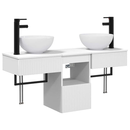vidaXL Bathroom Furniture Set 3 pcs White Engineered Wood