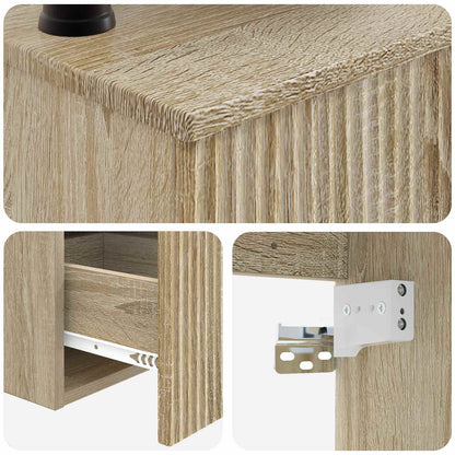 vidaXL Bathroom Furniture Set 3 pcs Sonoma Oak Engineered Wood