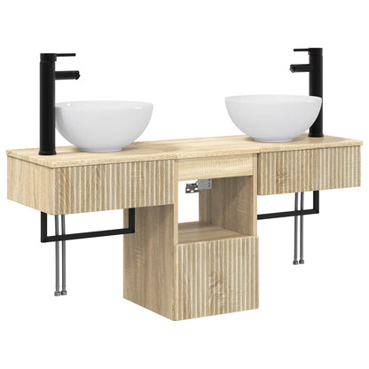 vidaXL Bathroom Furniture Set 3 pcs Sonoma Oak Engineered Wood