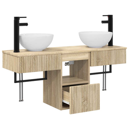 vidaXL Bathroom Furniture Set 3 pcs Sonoma Oak Engineered Wood