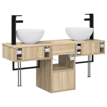vidaXL Bathroom Furniture Set 3 pcs Sonoma Oak Engineered Wood