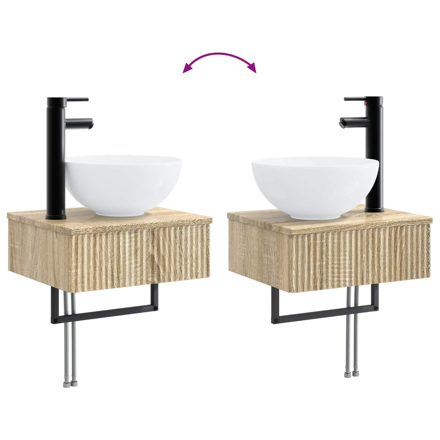 vidaXL Bathroom Furniture Set 3 pcs Sonoma Oak Engineered Wood