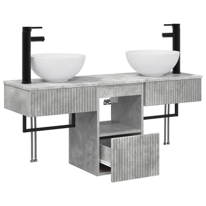 vidaXL Bathroom Furniture Set 3 pcs Concrete Grey Engineered Wood