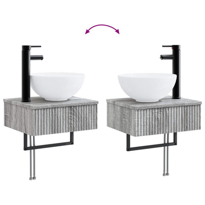 vidaXL Bathroom Furniture Set 3 pcs Grey Sonoma Engineered Wood