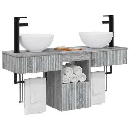 vidaXL Bathroom Furniture Set 3 pcs Grey Sonoma Engineered Wood