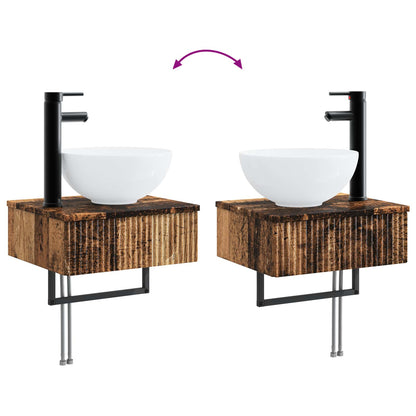 vidaXL Bathroom Furniture Set 3 pcs Old Wood Engineered Wood