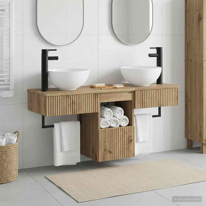 vidaXL Bathroom Furniture Set 3 pcs Artisan Oak Engineered Wood