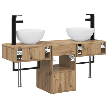 vidaXL Bathroom Furniture Set 3 pcs Artisan Oak Engineered Wood