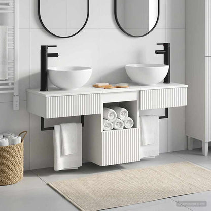 vidaXL Bathroom Furniture Set 3 pcs White Engineered Wood