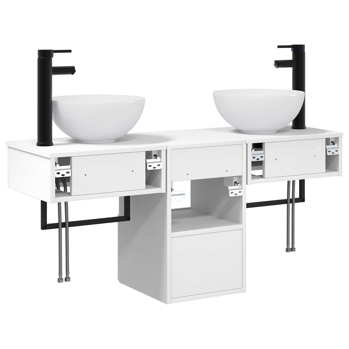 vidaXL Bathroom Furniture Set 3 pcs White Engineered Wood