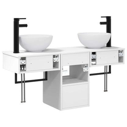 vidaXL Bathroom Furniture Set 3 pcs White Engineered Wood