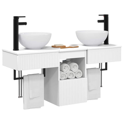 vidaXL Bathroom Furniture Set 3 pcs White Engineered Wood